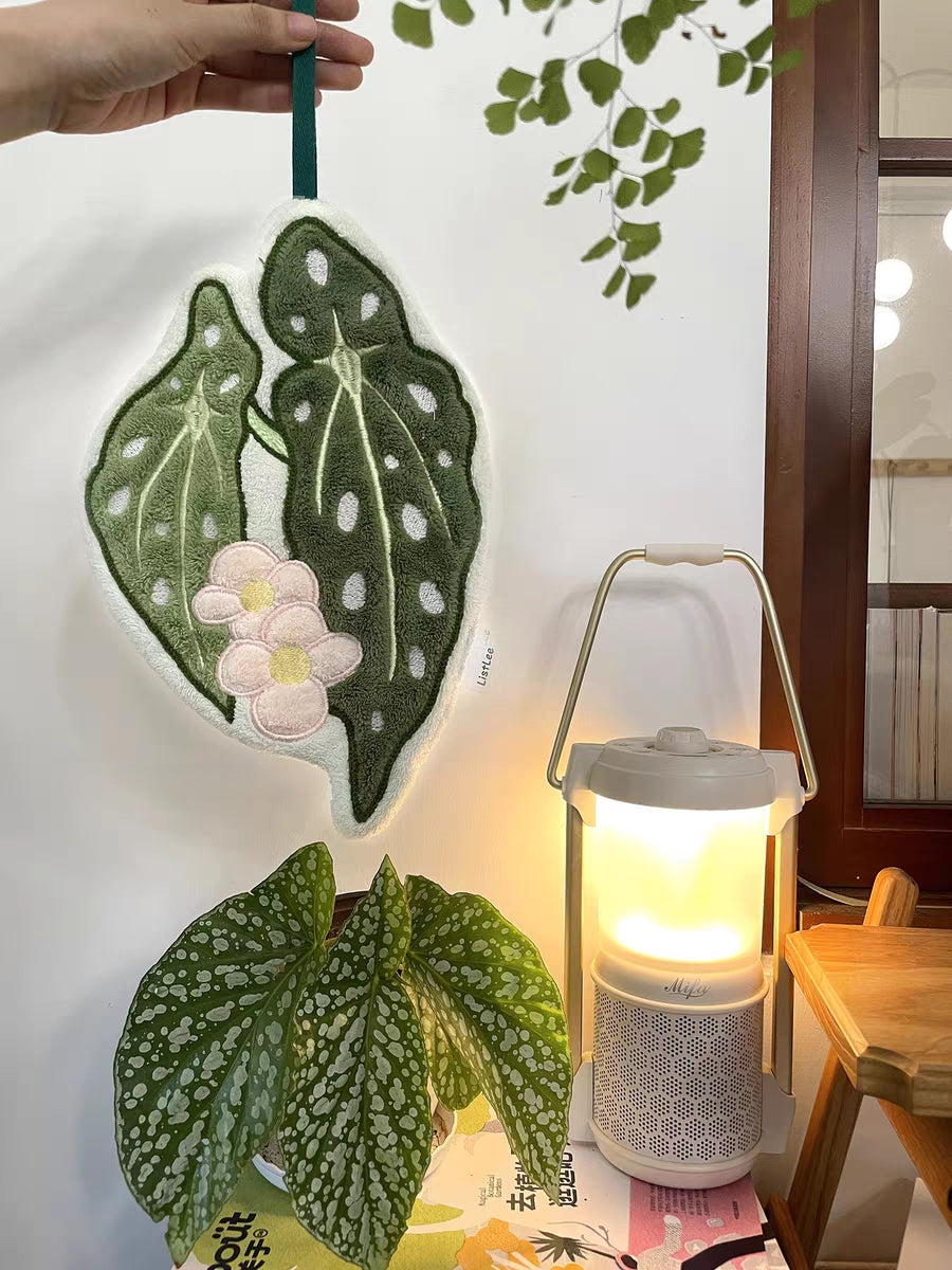 Coral Fleece Hand Towel for Home - Tropical Plants