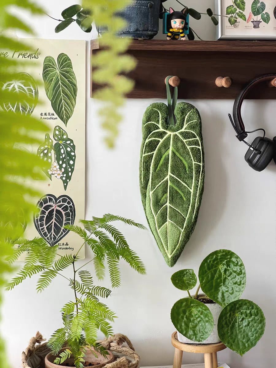 Coral Fleece Hand Towel for Home - Tropical Plants