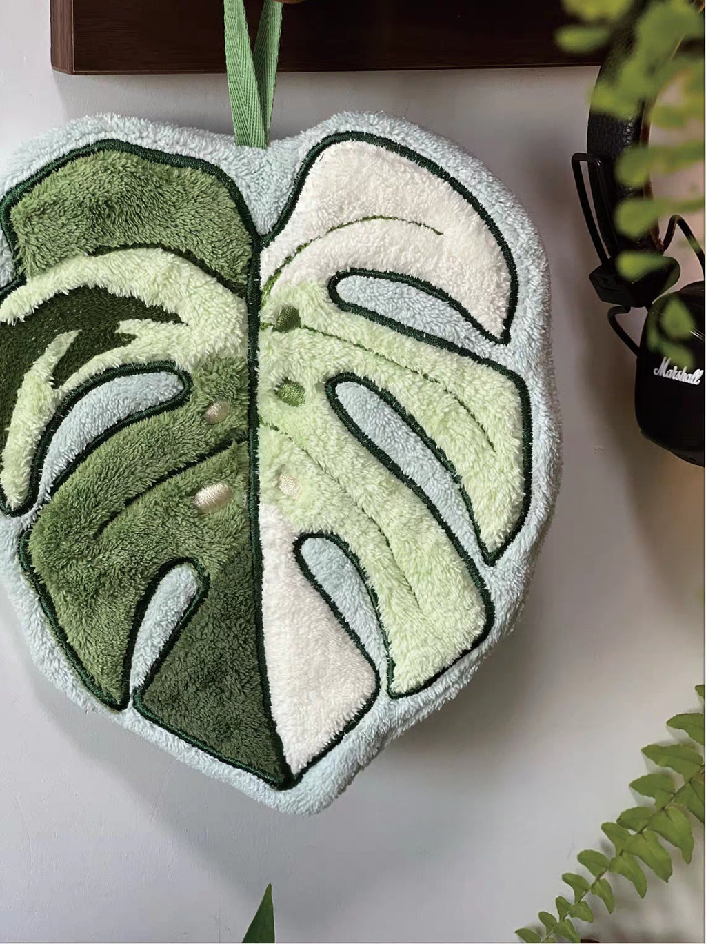 Coral Fleece Hand Towel for Home - Tropical Plants