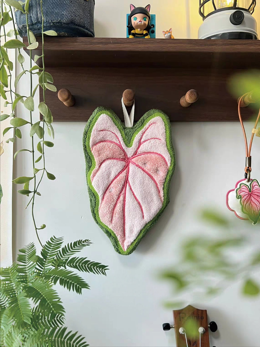Coral Fleece Hand Towel for Home - Tropical Plants