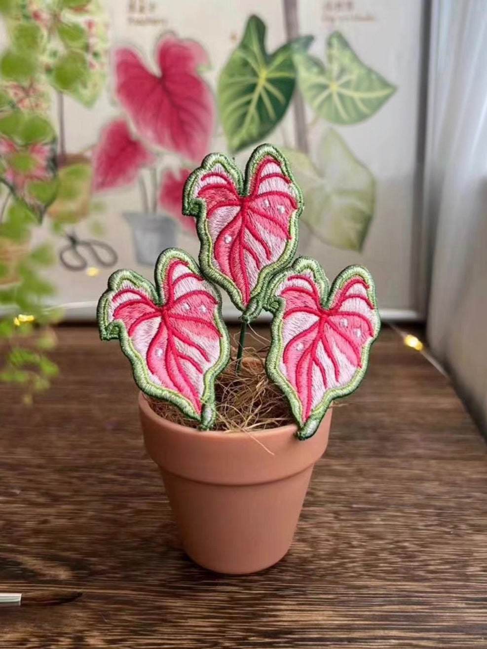 Handmade Embroidered Potted Plants - Desk Decor/Pins