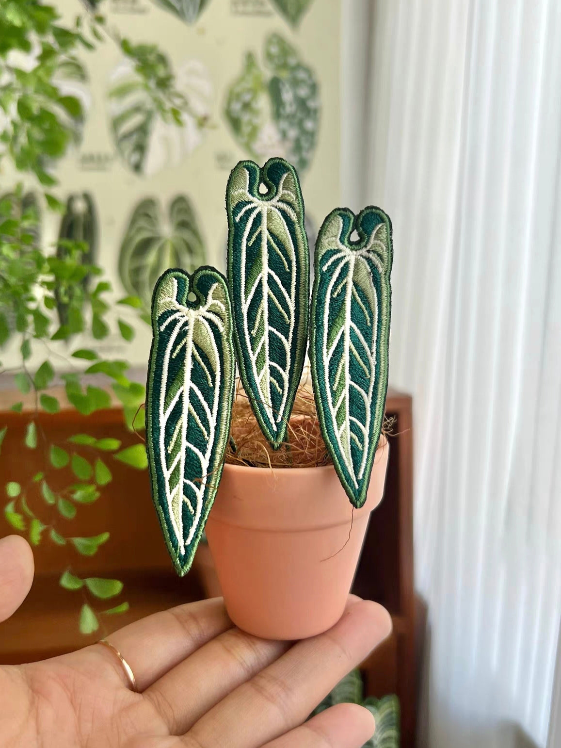 Handmade Embroidered Potted Plants - Desk Decor/Pins