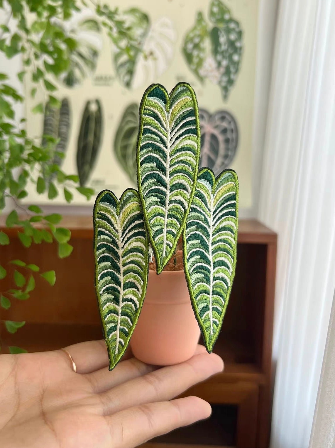 Handmade Embroidered Potted Plants - Desk Decor/Pins