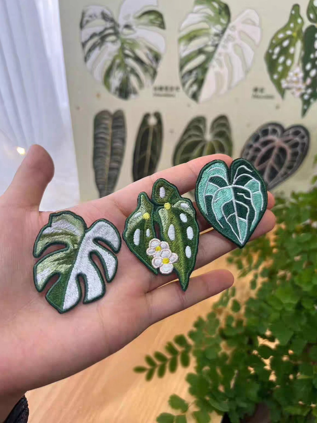 Handmade Embroidered Pin - Tropical Plant