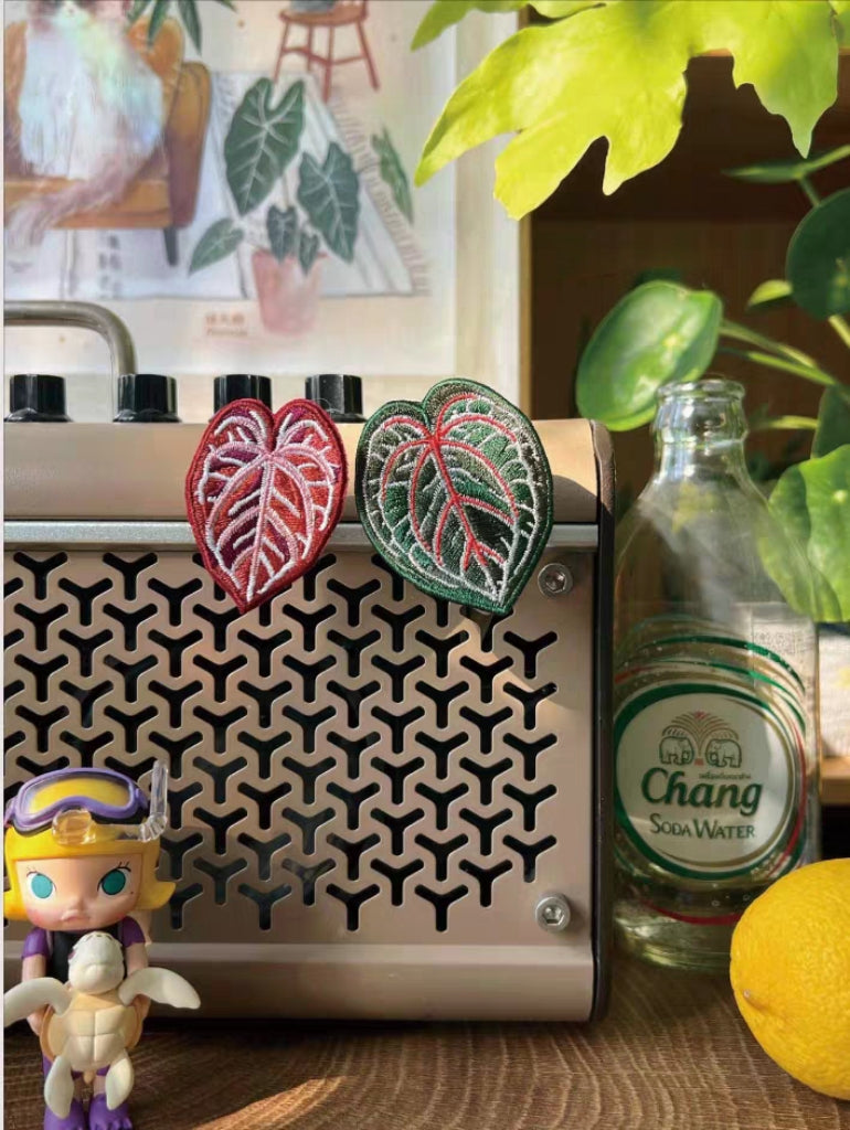 Handmade Embroidered Pin - Tropical Plant