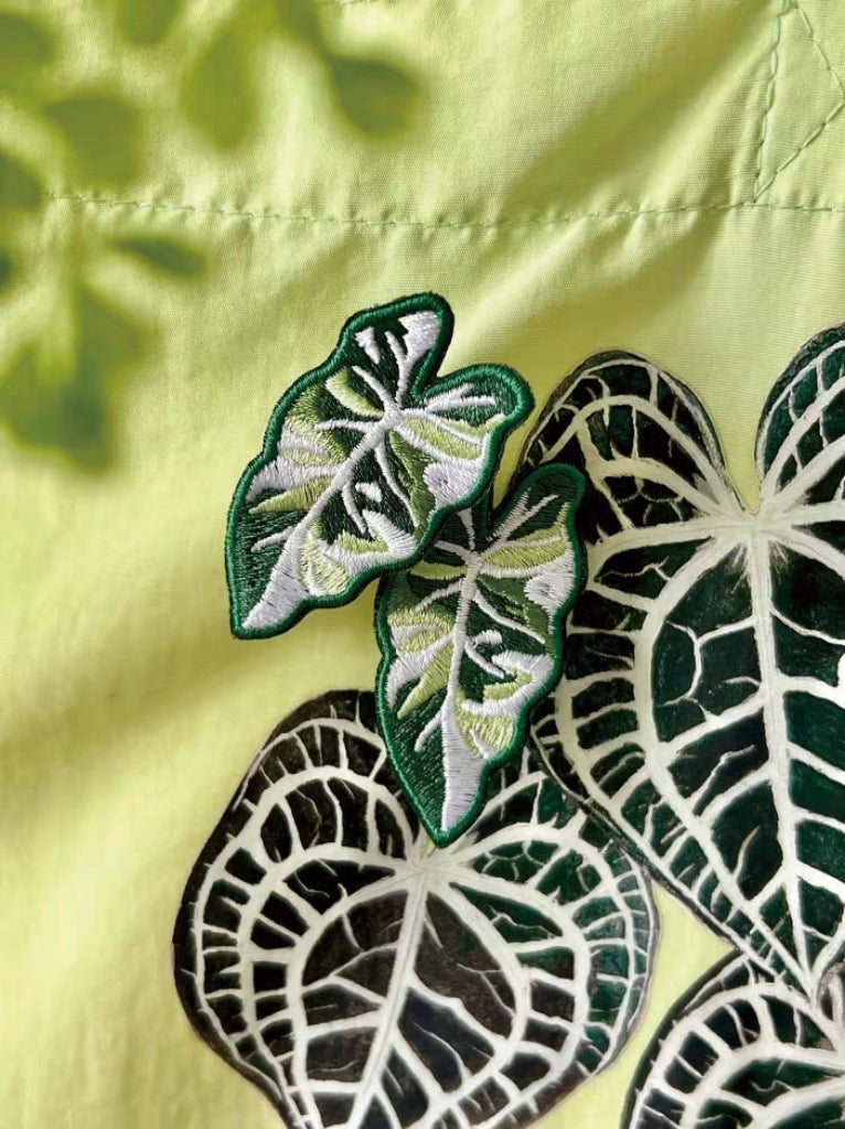 Handmade Embroidered Pin - Tropical Plant