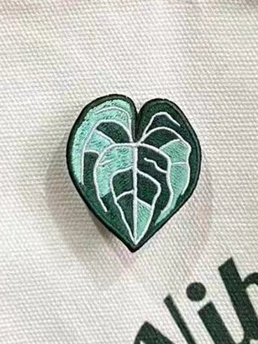 Handmade Embroidered Pin - Tropical Plant