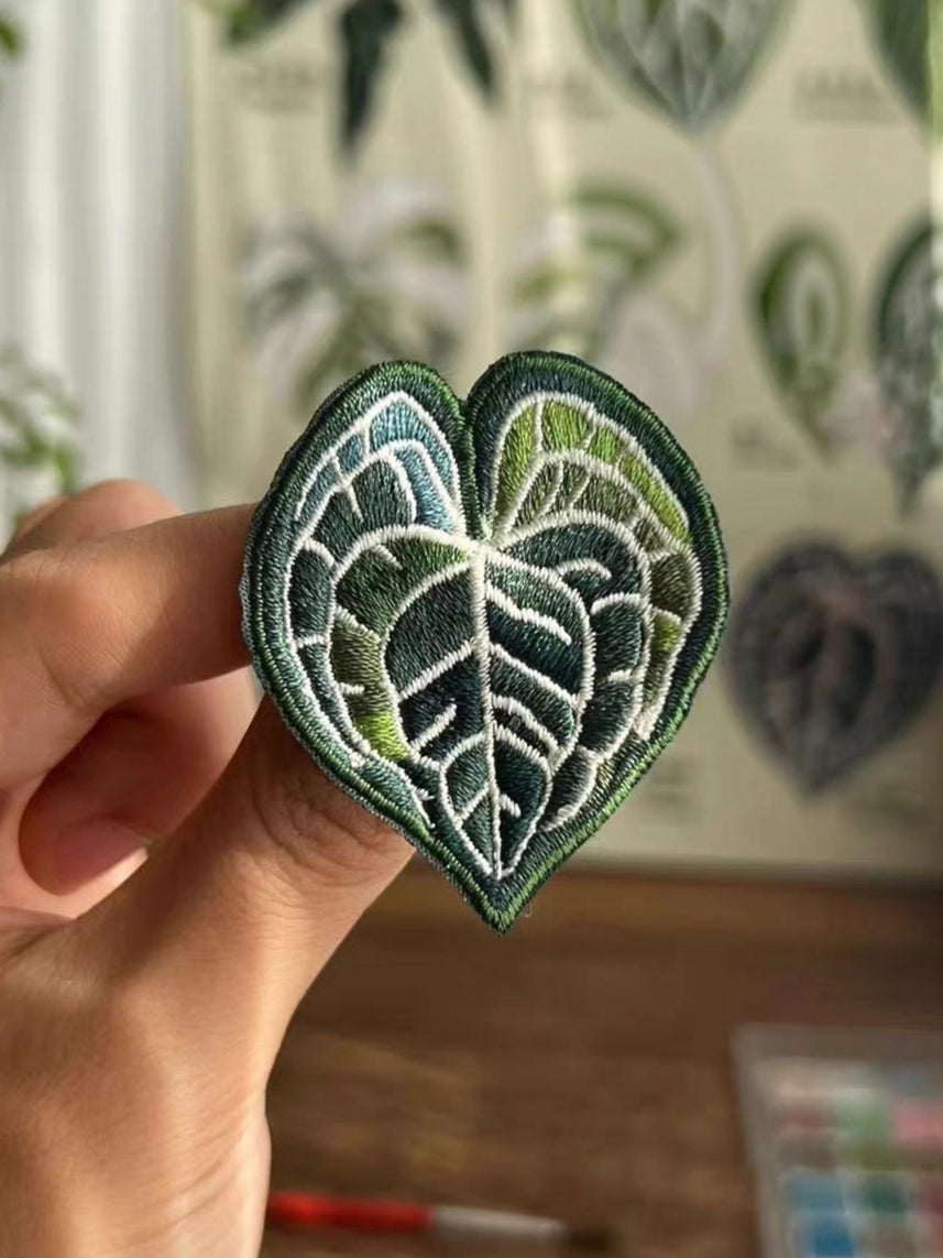 Handmade Embroidered Pin - Tropical Plant
