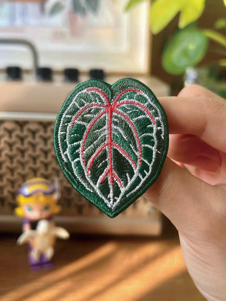 Handmade Embroidered Pin - Tropical Plant