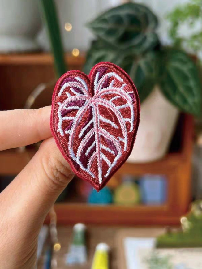 Handmade Embroidered Pin - Tropical Plant