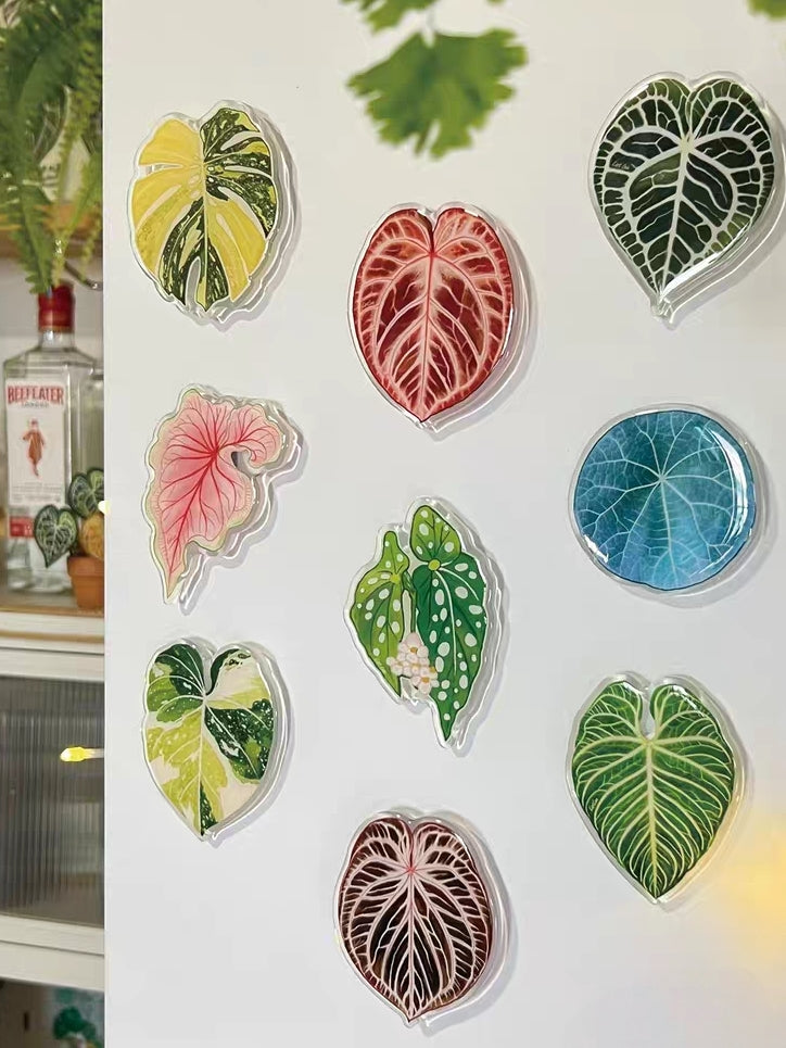 Rotatable Refrigerator Magnet - Simple Leaf