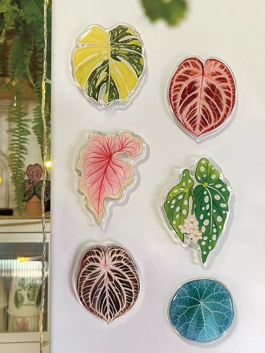 Rotatable Refrigerator Magnet - Simple Leaf