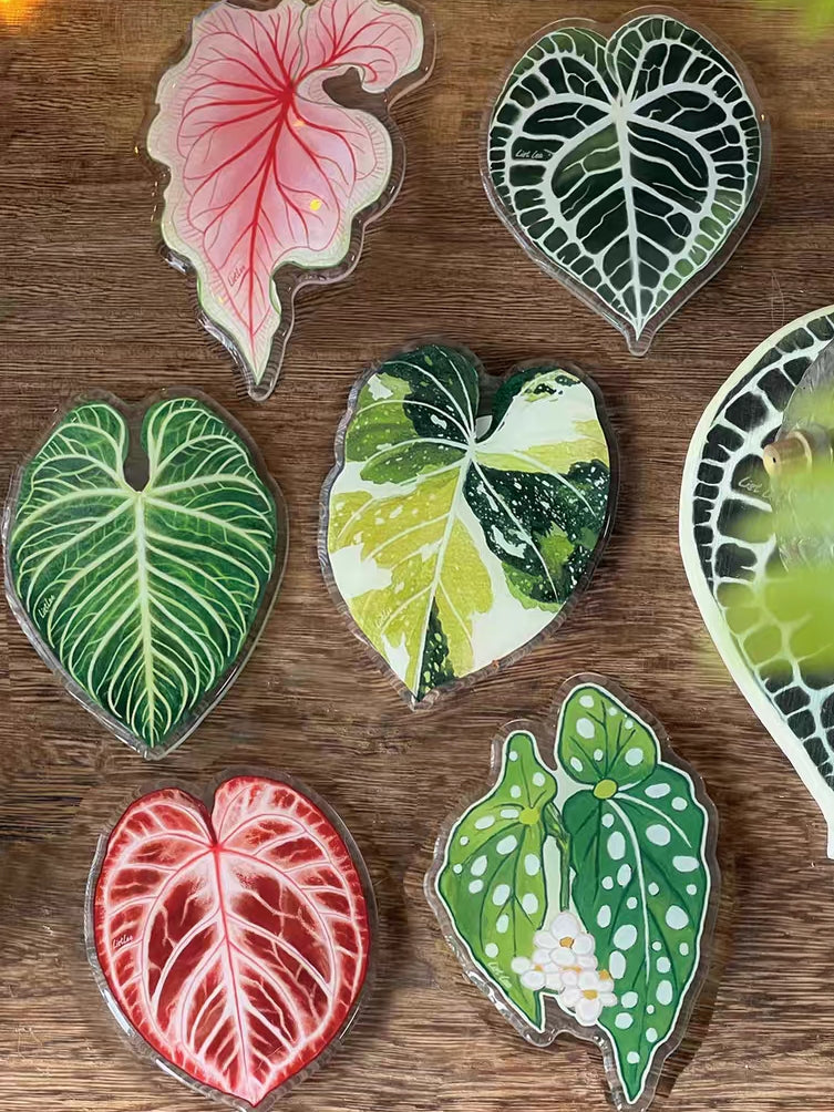 Rotatable Refrigerator Magnet - Simple Leaf