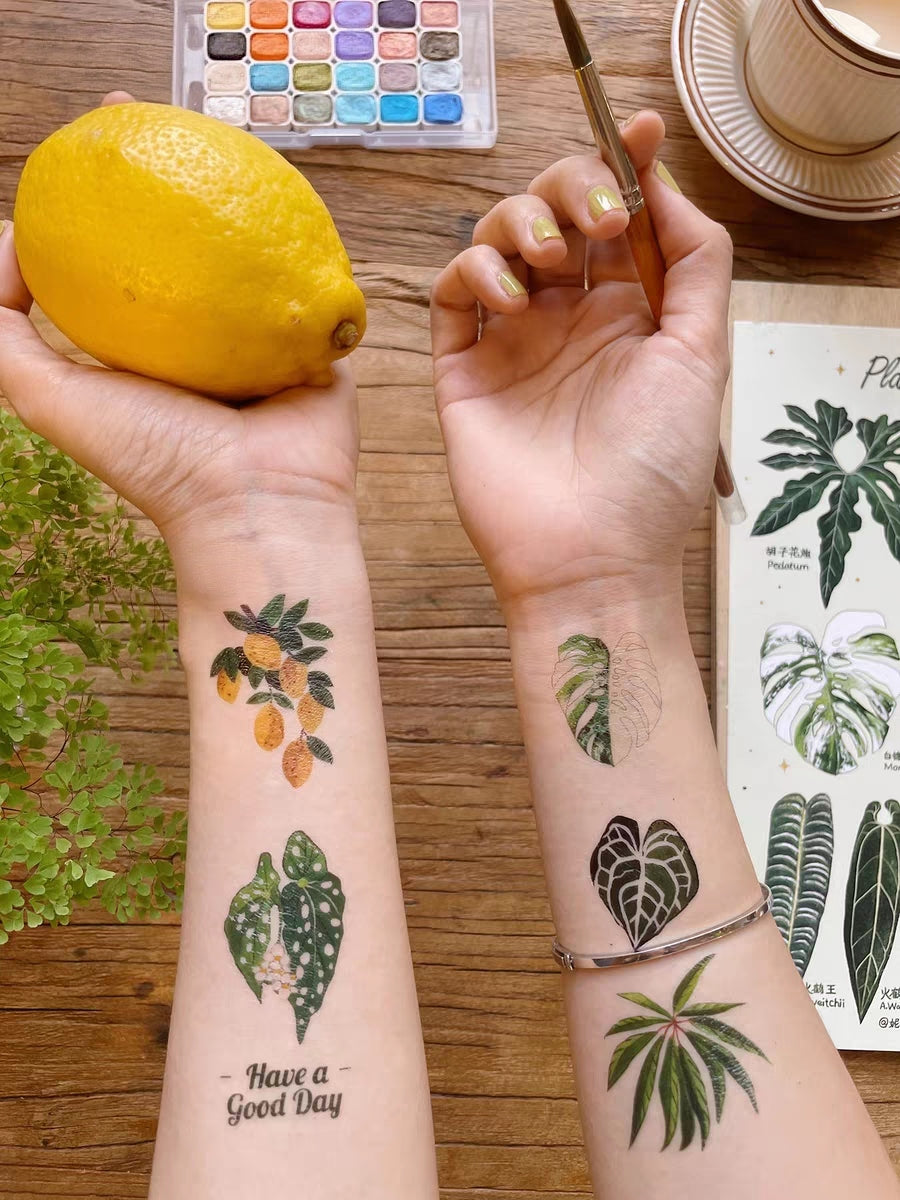 Temporary Tattoo Stickers - Plants and Flowers