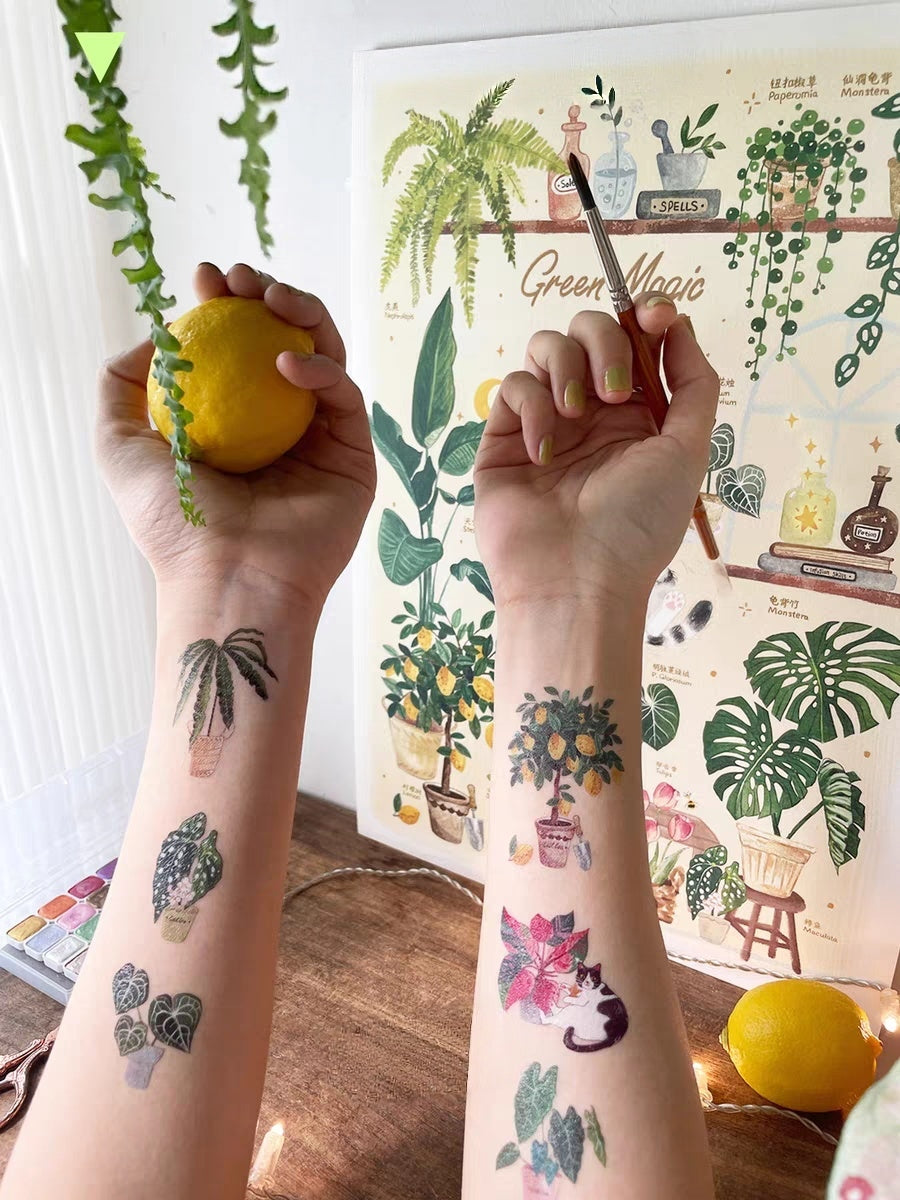 Temporary Tattoo Stickers - Plants and Flowers